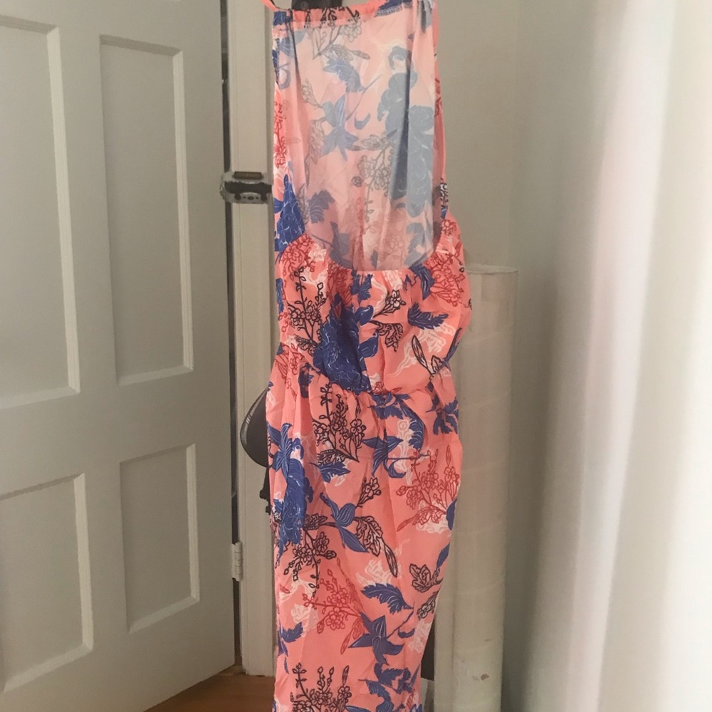 Light pink/orange Floral Print Mini Dress